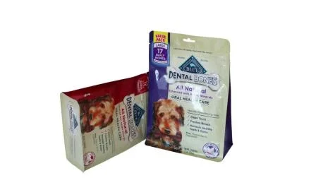 Пластиковый пакет для лакомства для домашних животных с боковой складкой, упаковка для корма для собак